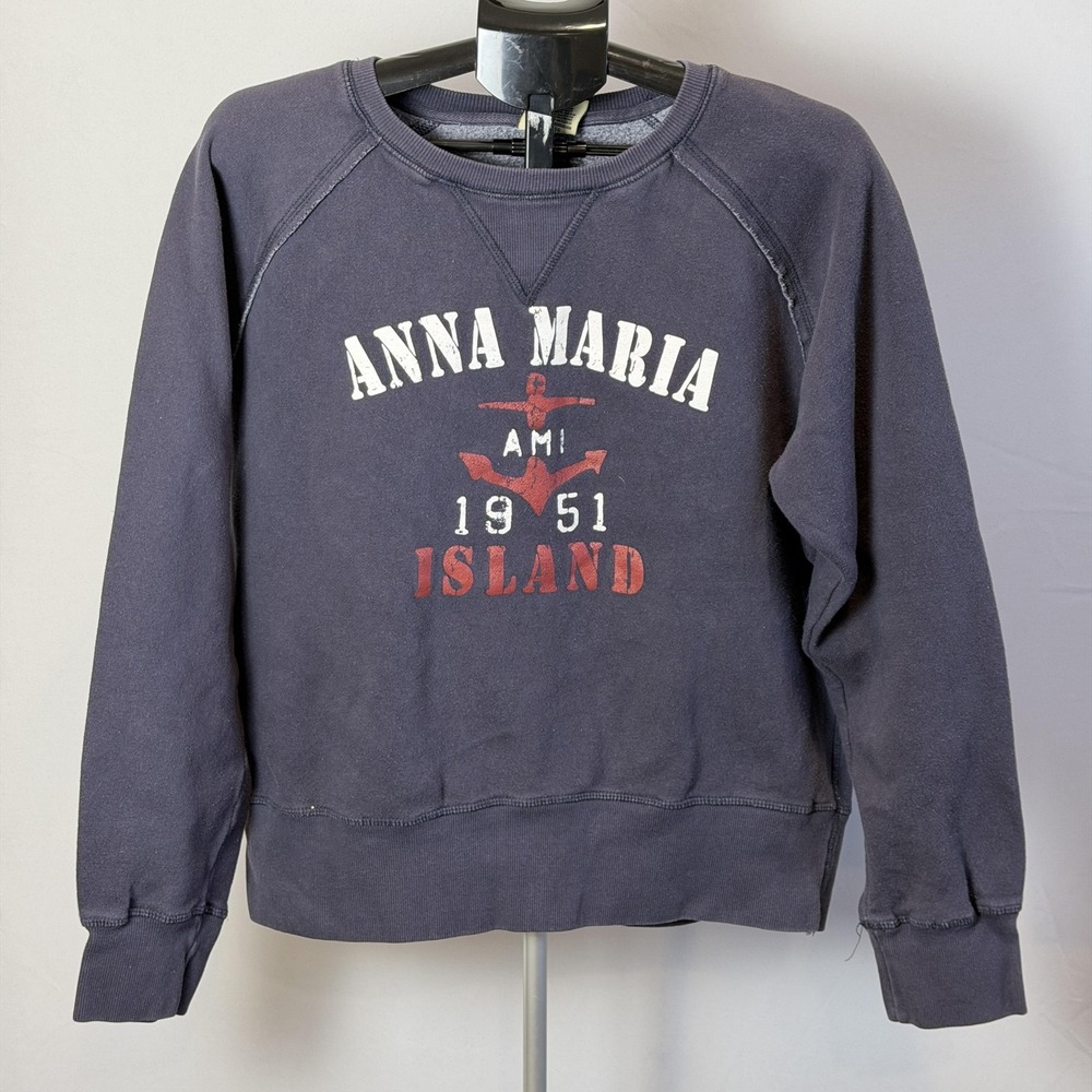 MV‎ Sport Sweatshirt Mens Large Blue Anna Maria Island Graphic Pullover Fleece